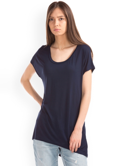 

GAP Women Navy Blue Slouchy Cap Sleeve Top