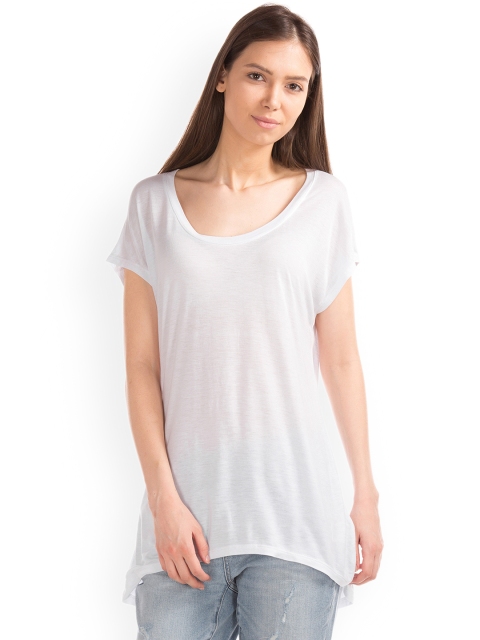

GAP Women White Slouchy Cap Sleeve Top