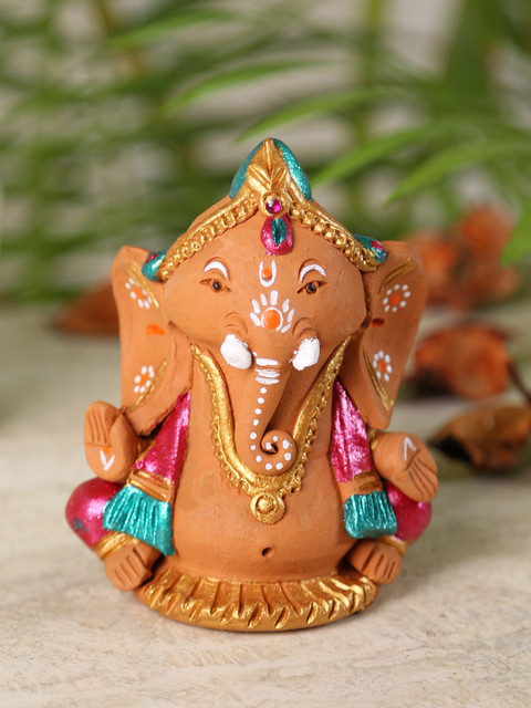 

Aapno Rajasthan Brown Handcrafted Lord Ganesha Showpiece
