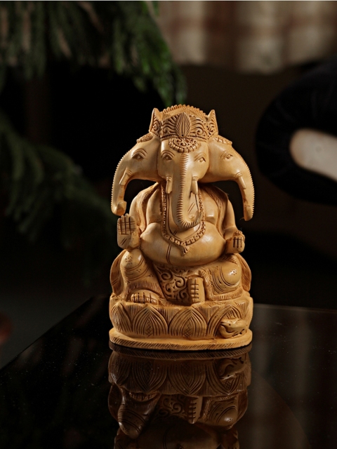 

Aapno Rajasthan Brown Handcrafted Ganesha Showpiece