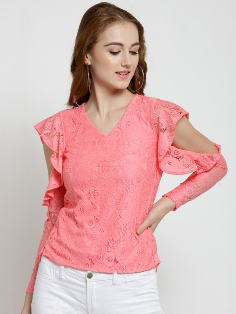 

Latin Quarters Women Pink Self Design Top