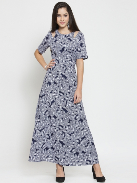 

Latin Quarters Women Blue Printed Maxi Dress