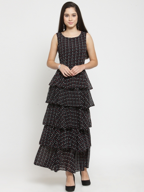 

Latin Quarters Women Black Printed Maxi Dress