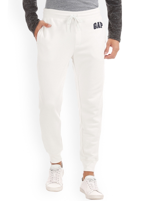 

GAP Men White Logo Fleece Track Pants
