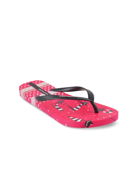 

Hotmarzz Women Pink Printed Thong Flip-Flops