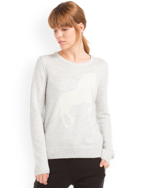 

GAP Women Intarsia Horse Sweater, Grey