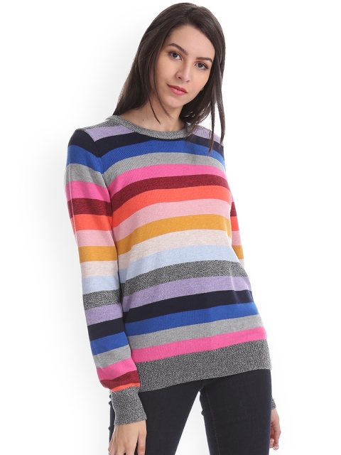 

GAP Women Multi Coloured Crew Crazy Stripe Sweater