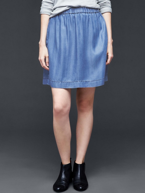 

GAP Women 1969 Tencel Denim Indigo Circle Skirt, Blue