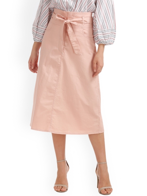 

GAP Women Paperbag Waist Utility Midi Skirt With Tie Belt, Pink