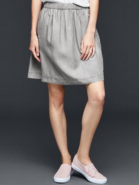 

GAP Women Grey 1969 Tencel Denim Circle Skirt
