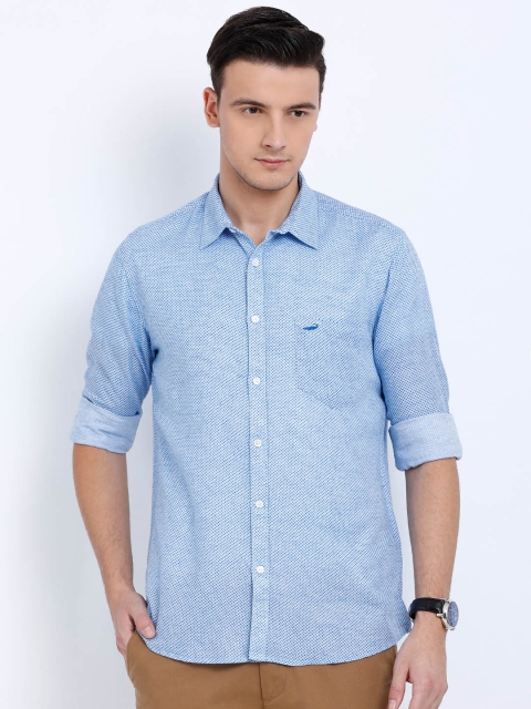 

Crocodile Men Blue Slim Fit Solid Casual Shirt