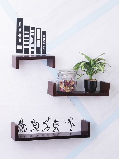 

Home Sparkle Brown Wood Basic Wall Shelf