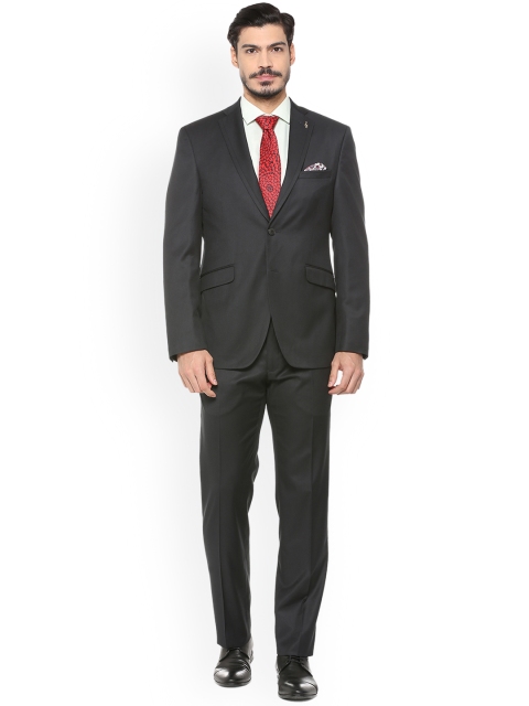 

Van Heusen Men Black Solid Single-Breasted Slim Fit Formal Suit