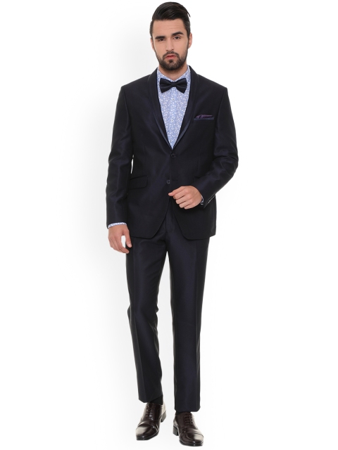 

Van Heusen Men Navy Blue Solid Single-Breasted Tuxedo