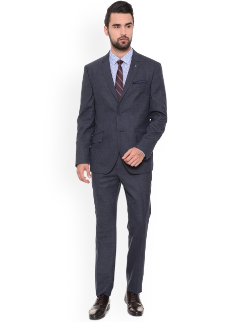 

Van Heusen Men Navy Blue Solid Single-Breasted Formal Suit