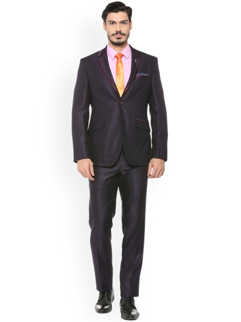 

Van Heusen Men Charcoal Grey Solid Single-Breasted Formal Suit