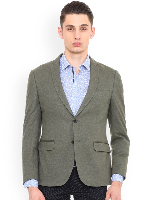 

Van Heusen Sport Men Green Single-Breasted Casual Blazer