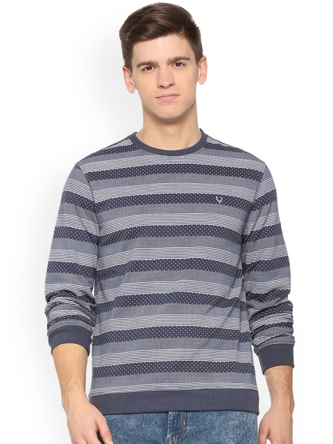 

Allen Solly Men Blue & Grey Striped Sweatshirt