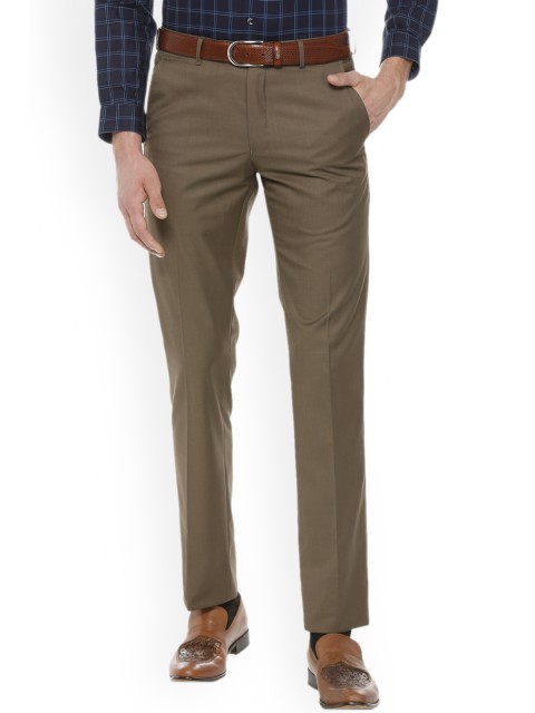 

Van Heusen Men Brown Slim Fit Solid Formal Trousers