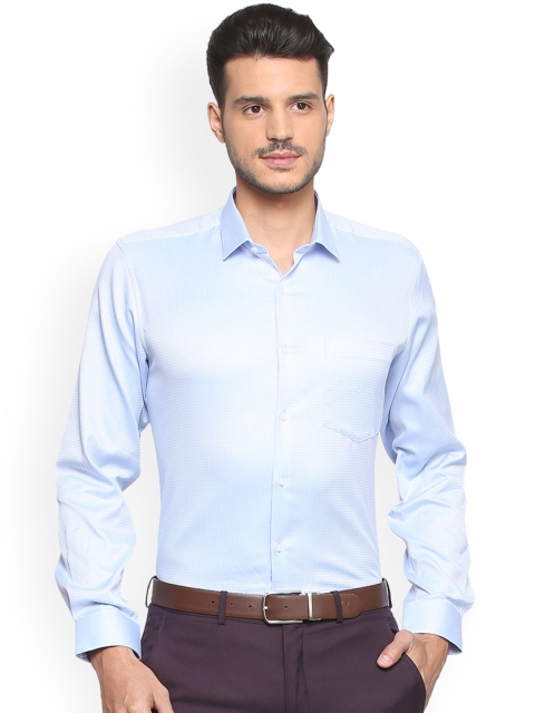 

Van Heusen Men Blue Regular Fit Self Design Formal Shirt