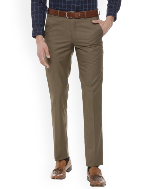 

Van Heusen Men Brown Slim Fit Solid Formal Trousers