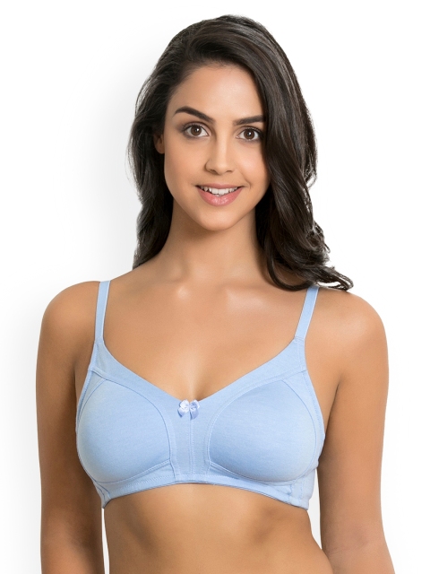 

Rosaline by Zivame Blue Solid Non-Wired Non Padded Everyday Bra