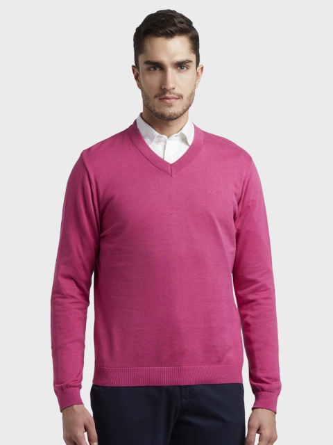 

ColorPlus Men Pink Solid Sweater
