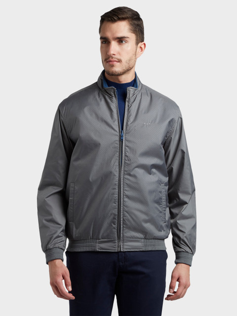 

ColorPlus Men Grey Self Design Bomber