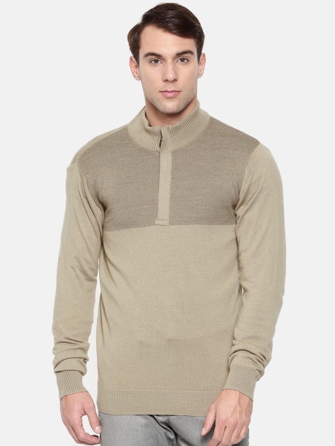 

Raymond Men Beige Solid Pullover