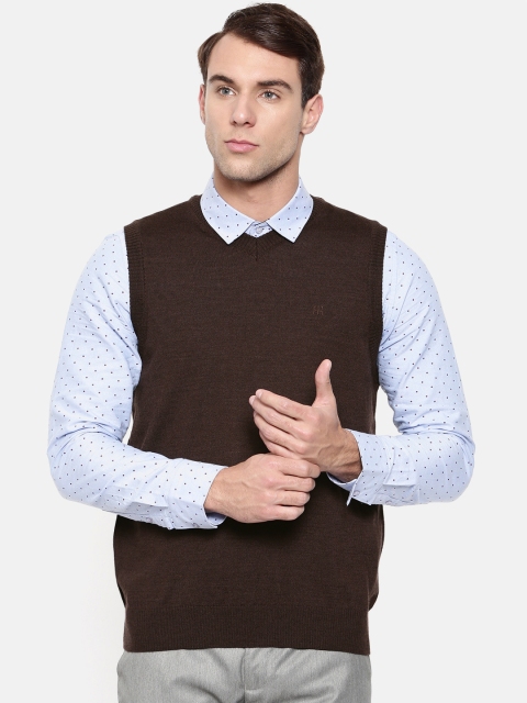 

Raymond Men Brown Solid Sweater Vest