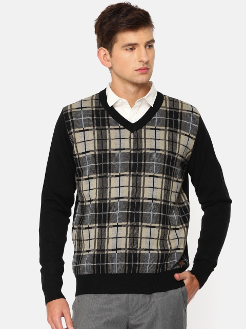 

Raymond Men Black Checked Pullover Sweater