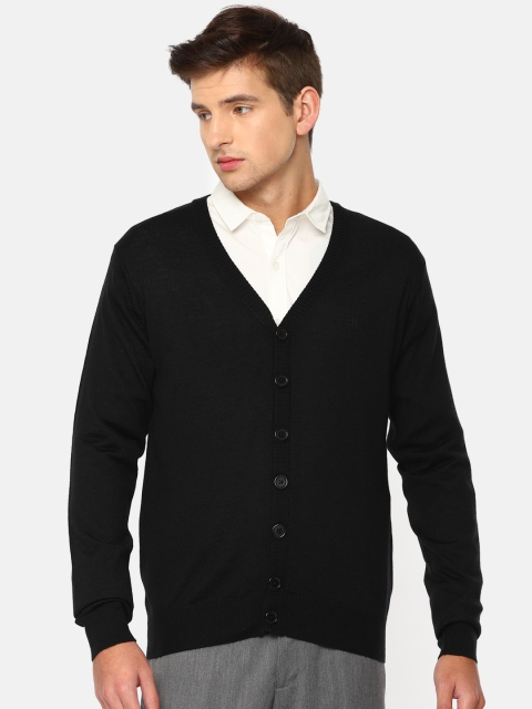 

Raymond Men Black Solid Pullover Sweater