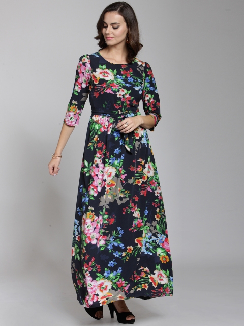 

plusS Women Black Solid Maxi Dress
