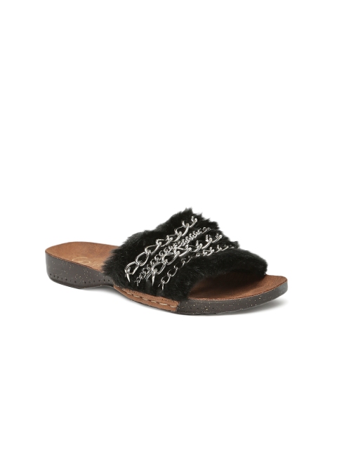 

Catwalk Women Black Embellished Open Toe Flats