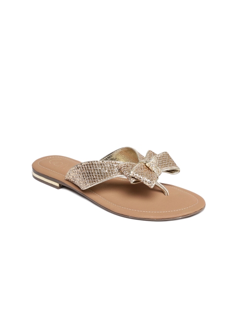 

Catwalk Women Gold-Toned Solid Open Toe Flats
