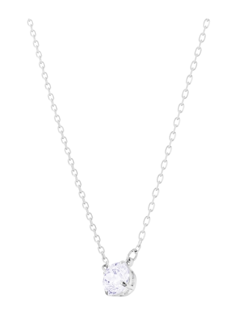 

SWAROVSKI Women Rhodium Plated Pendent Set, Silver