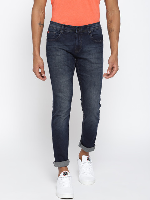 

Lee Cooper Men Navy Norris Slim Fit Low-Rise Clean Look Stretchable Jeans, Navy blue