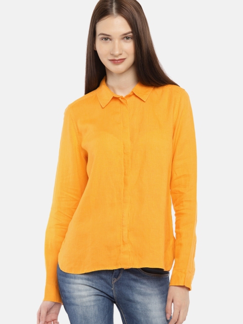 

Marks & Spencer Women Yellow Regular Fit Solid Casual Shirt