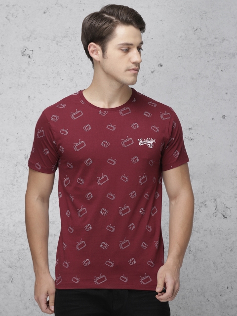 

Ecko Unltd Men Maroon Printed Round Neck T-shirt