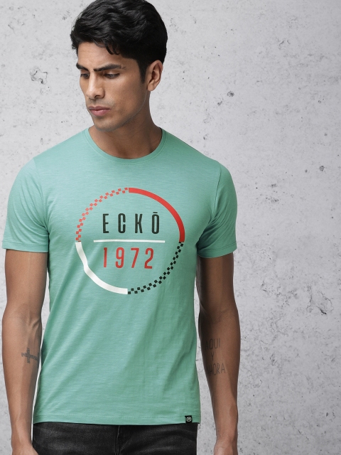 

Ecko Unltd Men Blue Printed Round Neck T-shirt