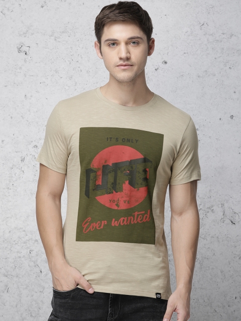 

Ecko Unltd Men Beige Printed Round Neck T-shirt