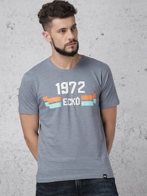 

Ecko Unltd Men Blue Printed Round Neck T-shirt