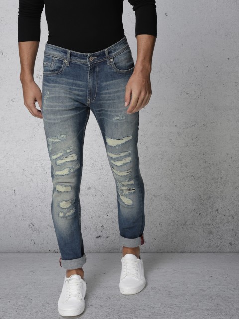 

Ecko Unltd Men Blue Slim Fit Mid-Rise Highly Distressed Stretchable Jeans