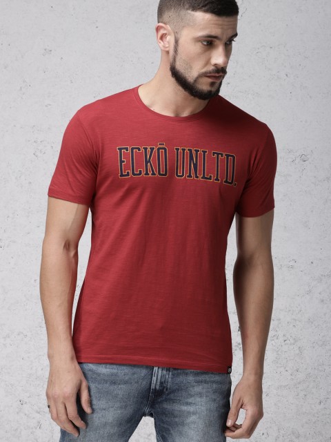 

Ecko Unltd Men Red Printed Round Neck T-shirt