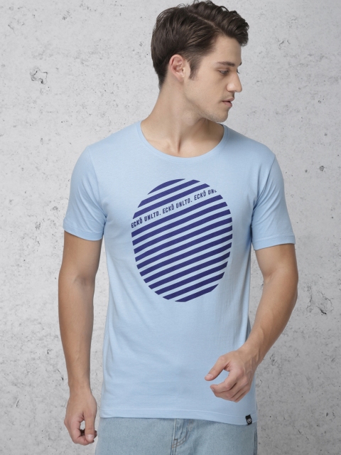 

Ecko Unltd Men Blue Printed Round Neck T-shirt