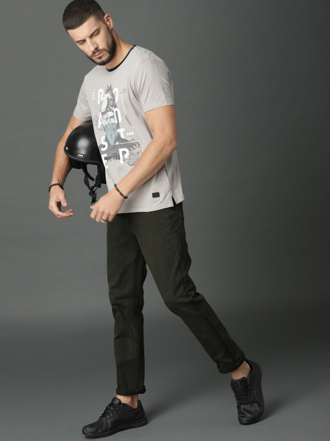 

Roadster Men Olive Slim Fit Mid-Rise Clean Look Stretchable Jeans