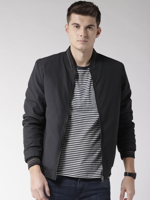 

Arrow Sport Men Navy Blue Solid Bomber Jacket