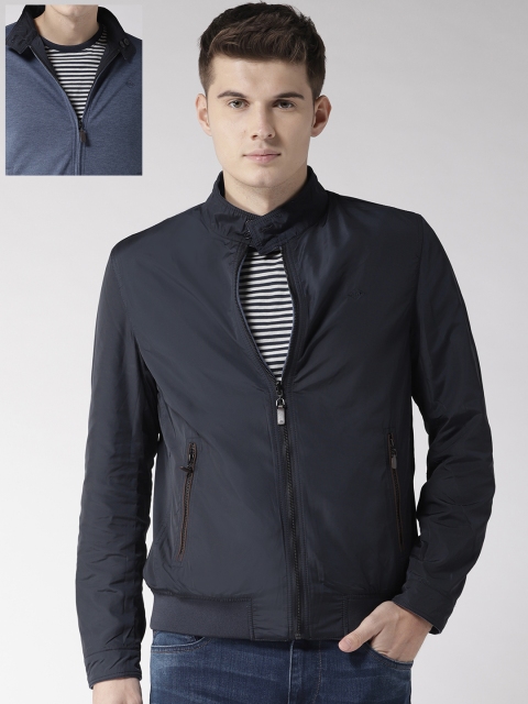 

Arrow Sport Men Blue Solid Reversible Bomber Jacket