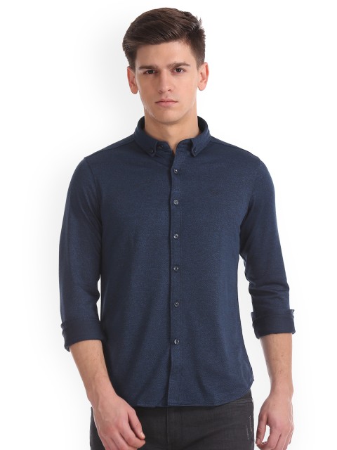 

Arrow Sport Men Navy Blue Slim Fit Self Design Casual Shirt