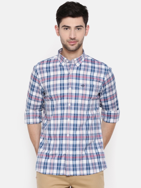 

Arrow Sport Men White & Blue Urban Slim Fit Checked Casual Shirt